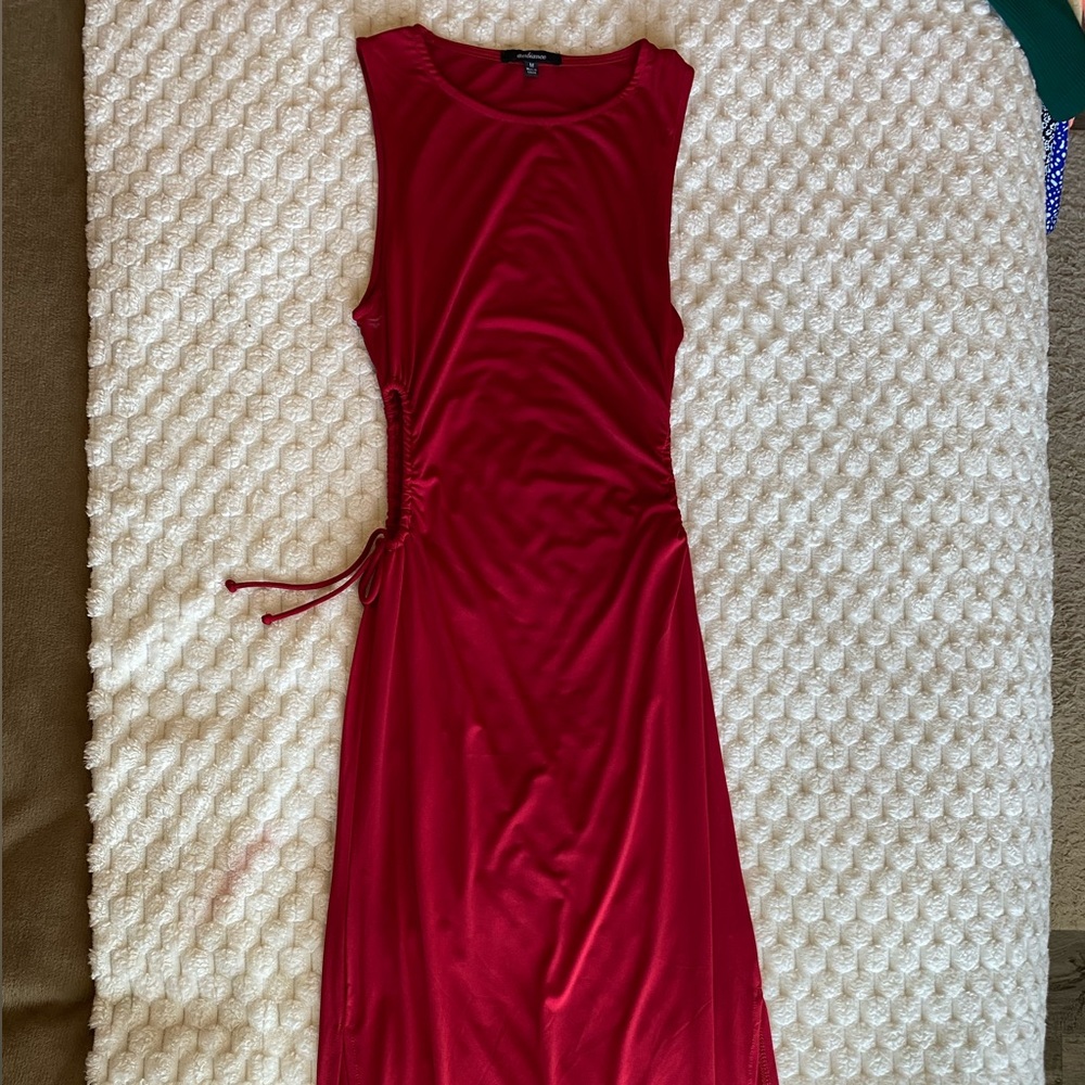 Elegant Red Sleeveless Long Dress